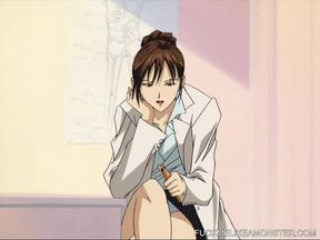 Anime lesbian group and masturbation session