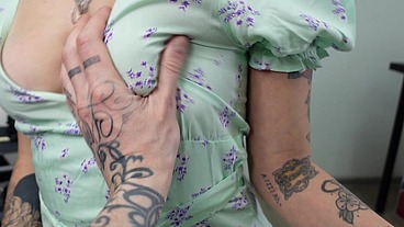 The dream of any guy at a tattoo session with this beauty
