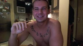 European, Model Johnny Plays with His Dick