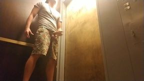 Jerking Off in Public Elevator