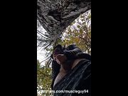 muscular bodybuilder masturbation in forrest