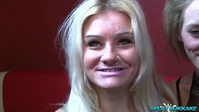 Most Beautiful Blonde Sluts in a Bukkake Party