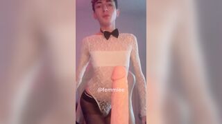 POINT OF VIEW: nubile playboy bunny femboy is deep throating u off