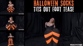 Halloween Socks Tits Out Foot Tease - mp4