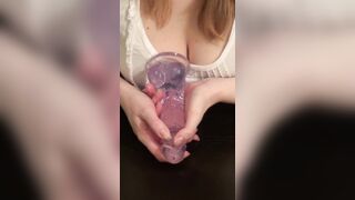 Hand Job skillz tutorial closeup with huge melons