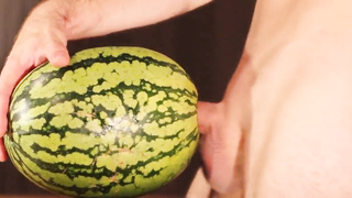 water melon cum - fucking a melon and cumming 5