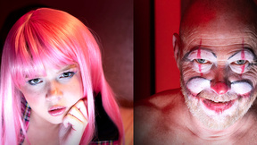 Tiny stepdaughter teen unexpected webcam session with stepdad