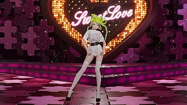 Hatsune Miku Shake It Hentai Vocaloid Undressing Dance Tatto White Socks Mmd 3D Blonde Hair