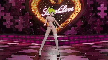 Hatsune Miku Shake It Hentai Vocaloid Undressing Dance Tatto White Socks Mmd 3D Blonde Hair