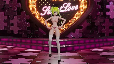 Hatsune Miku Shake It Hentai Vocaloid Undressing Dance Tatto White Socks Mmd 3D Blonde Hair
