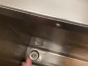 Hot cruising in public toilet wanking my hard cock with big cumshot