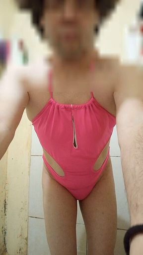 CD Twink Wearing Thong Bikini