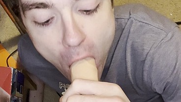 Huge Dildo Explodes All Over My Cute Twink Face