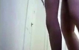 Amateur sissy teen, standing fuck in heels