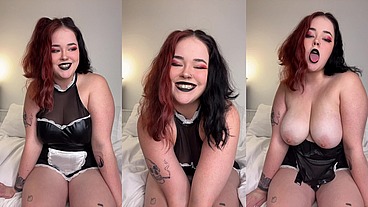 Goth maid laughs at your tiny cock SPH JOI
