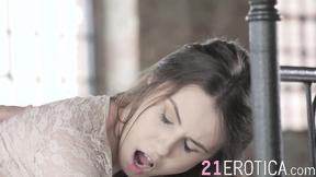 Adorable brunette babe Lovenia Lux banged outdoor by Renato