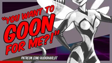 Goon begs the bratty villainess for ASMR cunnilingus free use