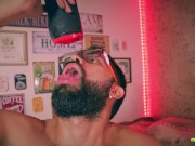 POV From Under Camilo Brown Fucking His Fleshlight Cums Inside And Swallows His Own Load