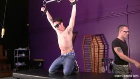 DaddysBondageBoys: Alec Black Lashes and Bound On His Knees Enduring Body Sore