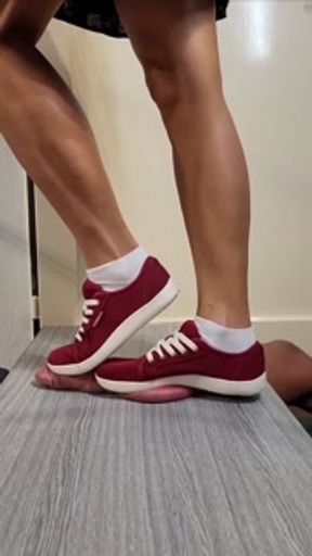Barbie cock and ball trample with red sneakers  No.42