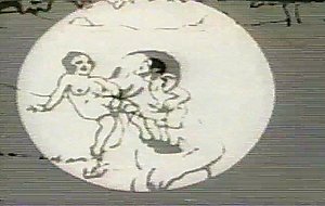 Vintage porno toon featuring the sex adventures of eveready
