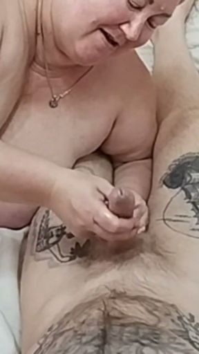 Stepmom with big tits milks my cock to ejaculation   Clip 2