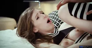 Slutty Gina takes a facial and loves it