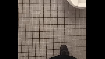 Beating my wet cock in the library&#039_s restroom