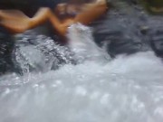 VAGINA FALL public FLASH and PEE #Tourist atraction Waterfall in Jungle