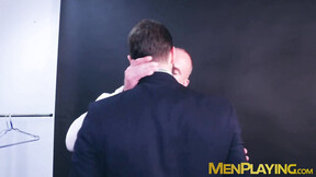 ”Suited Dani Robles sucks & rides the uncut meat of model D DanÂ ”