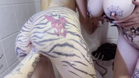 European MILF gets creampied and shares it in an FFM threesome