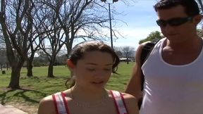 Petite college cutie picked up for porn casting