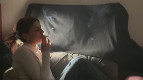 LOVE - BUN HAIRSTYLE NOSE EXHALES SMOKE
