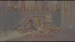 HIGH HEELS LICK Total lenghts 3:21 minutes My slave cleans my high heels with his tongue ?? Mein Sklave putzt meine High Heels mit seiner Zunge Lady Amrapali Herrin Mistress Domina