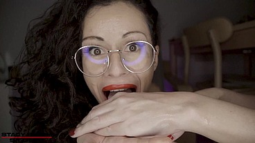 Kitty Li fists Stacy Bloom both holes.