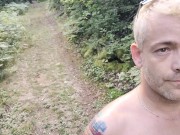 Camping site, getting naked and walking the public trails. Finished on picnic table for hikers