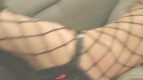 Swemature plays with big black dildo, fucks doggy and rides cock, smears cum on tits and tongue