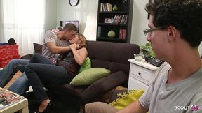 cuckold nerd boyfriend have to watch whole his teen girlfriend get fucked by stranger boy without condom