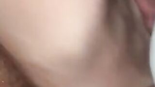 Jerking off through her twat with my penis into her booty