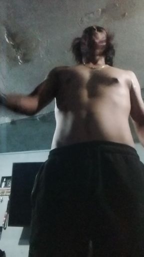 Stepdaddy Exercises Almost Naked