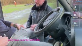 Truck Door Bulge Lures Two Horny Dudes For Gagging Cum Flood