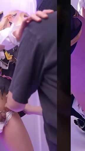 Cute Asian Femboy Arcana Shadow Cosplayer from Precure locked in Chastity Device gets a tight Wedgie and Vibrator&hellip;   Clip 1