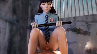 Officer D.Va Anal Rides Sex