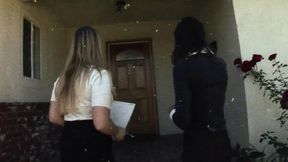 Aurora Snow and Amber Rayne suck a huge black cock