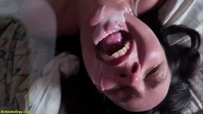 Teen girl hates bukkake, rough DP & gangbanged in wild party