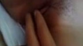 Cute hot Indian young girlfriend filmed and fingered on the bed