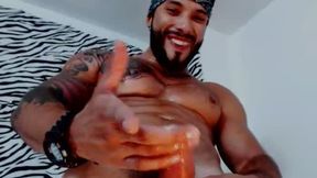 Hot Tattoed Colombian Stud Jerk Off and Cum Shot