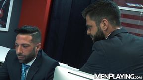 Office coworkers Hector de Silva and Sebastian Reiss raw breed