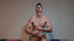 Muscle Guy Naked Flexing