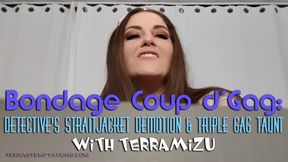 Bondage Coup d’Gag: Detective's Straitjacket Demotion & Triple Gag Taunt - TerraMizu - WMV 720 HD